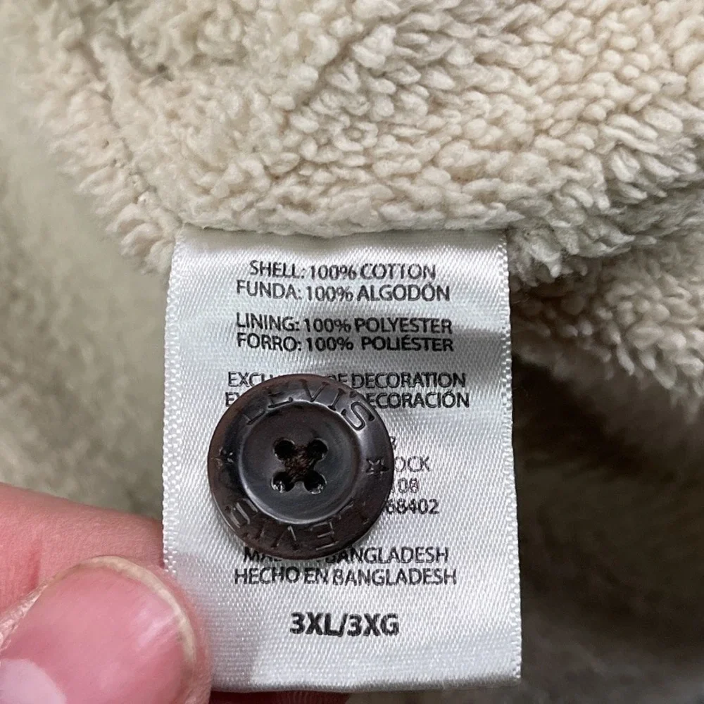 Levis Shirt Jacket Mens 3XL XXXL Grey Ripstop Canvas Fleece Lined Barn Shacket - Picture 7 of 14